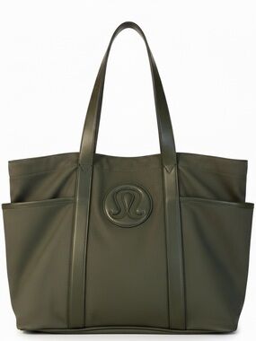 lululemon Multi-Pocket Canvas Tote Bag Barracks Green